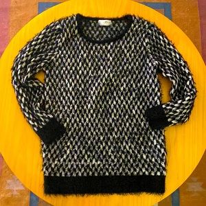 Black and white eyelash sweater